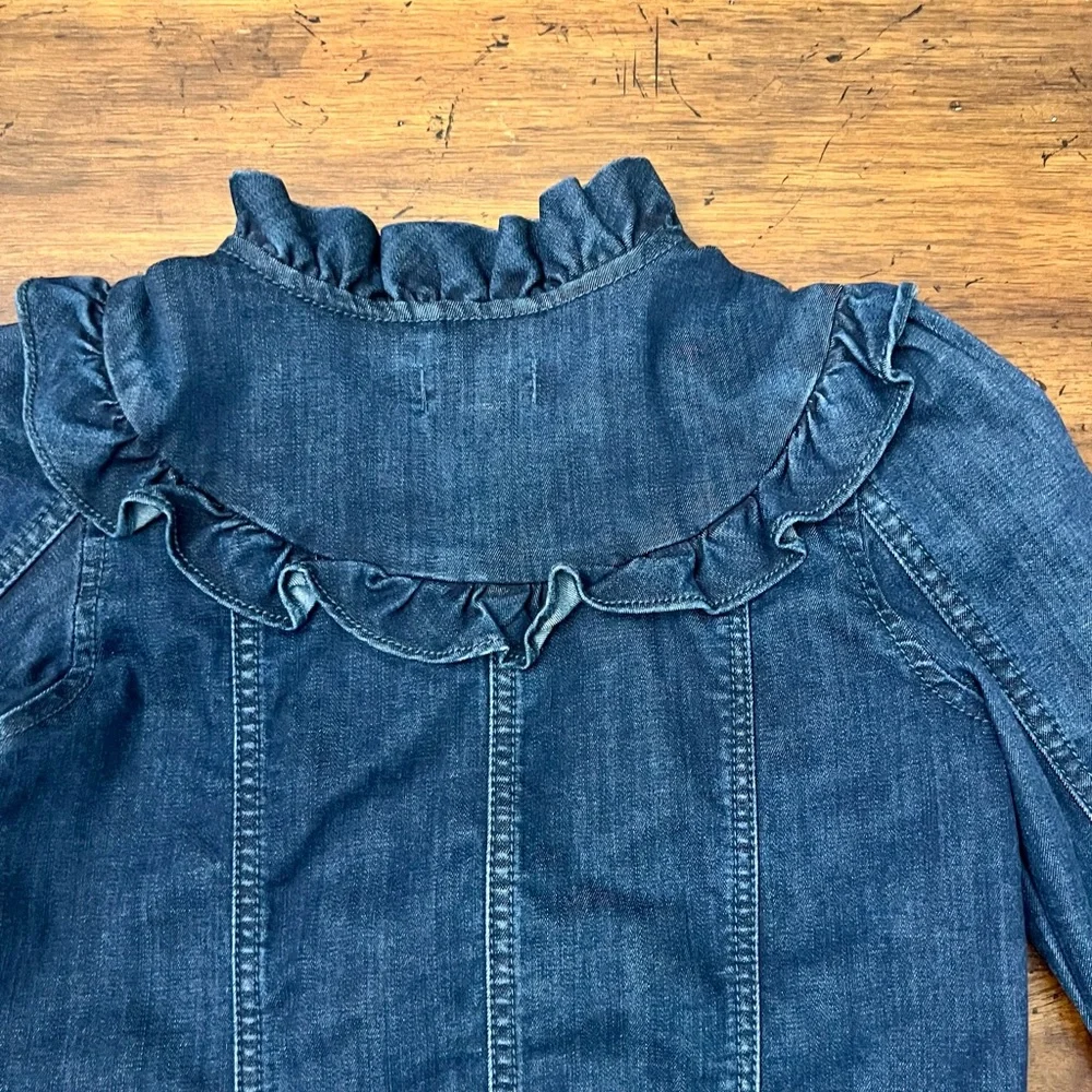 Janie and Jack Ruffled Denim Jacket Sz 5 to 6 EUC - Picture 8 of 9